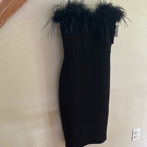 Feather-Trimmed Dress